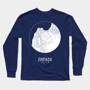 Cabinda, Angola City Map - Full Moon Long Sleeve T-Shirt